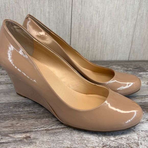 Jessica Simpson Shoes - Jessica Simpson nude patent wedge size 12M